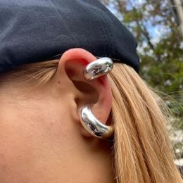 Backs Earrings Uworld Stainless Steel Chunky Huggie Hoop Non Piercing Ear Cuff Silver Color Earring Aretes De Mujer 2023