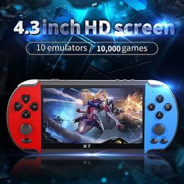 Portable Game Players X7 Handheld Game 4.3 Inch HD Large 8G Screen Classic Game Retro Console Built-in 10000 Games Mini Handheld MP5 Video Game 231122
