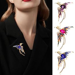 Brooches Fashion Elegant Pearl Phoenix Crystal Pin Women Brooch Cardigan Scarf Buckle Jewellery Grade Zircon Accessories Gift