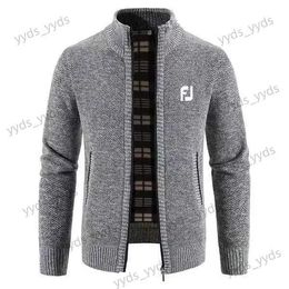 Men's Jackets Autumn Winter Thick Knitted Sweater Men Solid Colour Zipper Mock Neck Slim Fit Knit Pullovers Men Causal Sweater Wear T231123