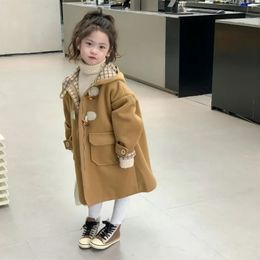 Jackets girls winter coat fur coat girl for kids Outerwear Child Long 231122