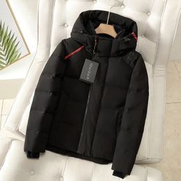 Men s Jackets Winter Hooded Down Jacket for Men Gradient Patchwork Streetwear 90 White Duck Coat Thick Warm Parka Male Outerwear 231123