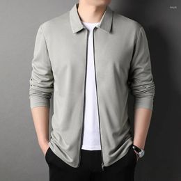 Men's Jackets Jacket Men Top Grade Brand Designer Lapel Casual Zipper Fashion Coats Korean Style Solid Colour Clothing
