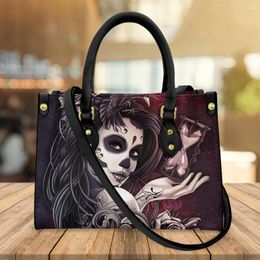 Evening Bags Coloranimal Woman Handbags Luxury Design Print Skull Girls PU Tote Bag For Ladies Classic Bussiness Female