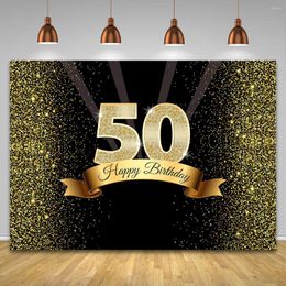 Party Decoration Golden 50 Age Font Dots Birthday Decor Backdrops For Pographers Adult Pography Background Po Studio