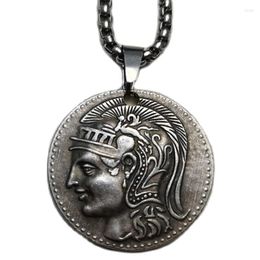 Pendant Necklaces Vintage Ancient Coin Silver Plated Man / Women Jewellery P0020