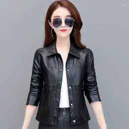 Women's Leather 4XL Motorcycle Clothing Female 2023 Women Jacket Short Slim Spring Autumn Coat Jackets Fashion