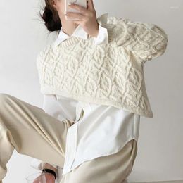 Women's Sweaters 2023 Spring And Autumn Korean Fashion Style Design Casual Asymmetrical Half-body Sweater LOOSE Fit