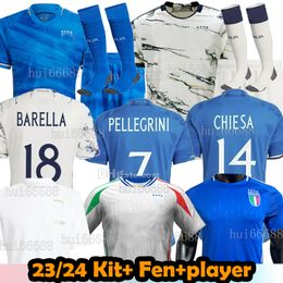 4XL 23/24/25 ItalyS national Soccer Jerseys BONUCCI TOTTI VERRATTI CHIESA BELOTTI Italia homeaway white training Football team2024 SENSI men Player Kids kits Shirts