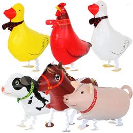 Party Decoration Walking Animal Balloons Farm Theme Birthday Balloon Foil Pony Duck Rooster Cow Pig Sheep Spotted Dog Ballons Decor