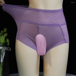 Underpants Mens Panties Lingerie Underwear Sissy Men Mesh Pouch High Wasist Briefs Gay Silky Soft Cock Male Knickers