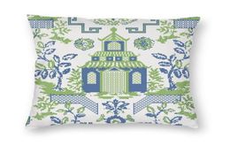 CushionDecorative Pillow Vintage Chinoiserie Willow Pagoda Square Case Home Decor Delft Blue Cushions Throw For Living Room Print2218375