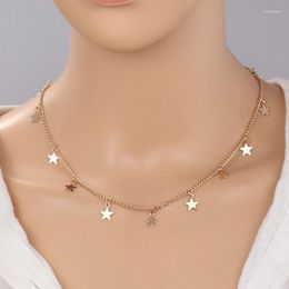 Choker Gold Silver Color Star Pendant Necklace For Women Fashion Vintage Clavicle Chain Boho Jewelry Neck Collar