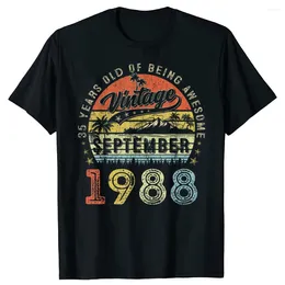 T-shirt da uomo Fantastiche da settembre 1988 Regalo vintage da uomo 35° compleanno per Wen 35 anni Padre Madre T-shirt streetwear