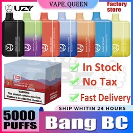 UZY Bang BC 5000 Puffs Disposable Vape Pen Kit 12 Flavours E Cigarette Type-C 650mAh Rechargeable Battery 14ml 5% Cartridge Vaporizer Device Puffs 5K