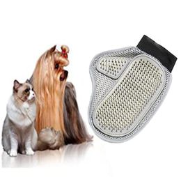 Pet Grooming Beauty Tools Glove Stainless Steel Pin Mesh Cloth Hair Removal Deshedding Brush Big Dog Fur2923241