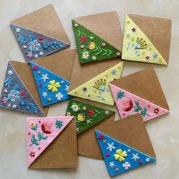 Flowers Embroidery Bookmarks Elegant Felt Flower Corner Paper Clip Learning Stationery Students Gift School Office Supplies