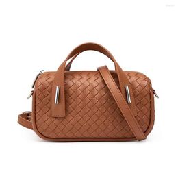 Evening Bags MS Woven Pillow Handbag Luxury Cowhide Shoulder Bag Women Knited Genuine Leather Fashion Lady Mini Purses 2023