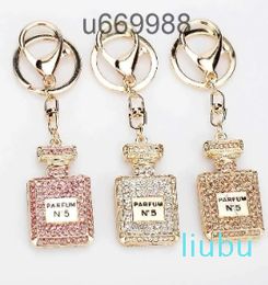 Jewelry Diamond Crystal Perfume Bottle Shape Pendant Keychain Car Handbag Party Gift