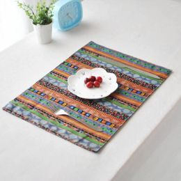 Table Mats Cotton Linen Non-Slip Wedding Party Supplies Household Heat Insulation Decor Placemats Mat Fabric Napkin