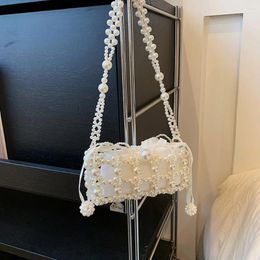 Evening Bags Women Beaded Mini Handbags Handmade Beading Clutch Purse Retro Pearl Exquisite Elegant Shiny Banquet Party Bag