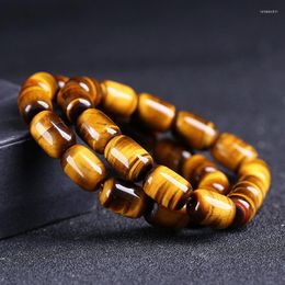 Strand Feng Shui Gift Natural Tiger Eye Bucket Beads Crystal Bracelet For Man And Women Good Lucky Amulet Jewellery