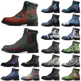 DIY Classic Boots Non-slip autumn winter for black red cross outdoor Versatile comfortable fashion Elevated Casual Customised Boots 9225