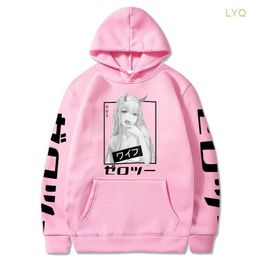 Men's Hoodies Sweatshirts 2020 New Anime Darling In The Franxx Zero Two Women's Harajuku Casual Streetwear Graphic Unisex Hoodie Tops T0QD