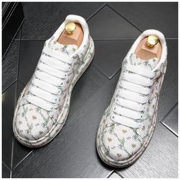 2024 Royal Style Men Wedding Dress Shoes fashion rhinestone printing Spring Autumn wear Exotic Designer Loafers Lace-up Casual sneakers