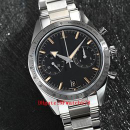 Men Watch 40.5mm Cal.9906 Ovement Mechanical Automatic Men's Wristwatches Speed Master 57 Sapphire Glass Back Transparent Waterproof