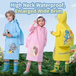 1pcs Cute Dinosaur Rabbit Kids Raincoat with Schoolbag Cover - Perfect for Outdoor Activities and Children's Day Gifts