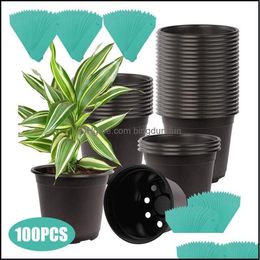 Planters Pots Patio Lawn Home 100Pcs Plant Flower Nursery Trays Pot Lightweight Seed Starting Succent Seedling Tray Conta248G