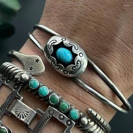 Bangle Vintage Open Bracelet For Women Agate Turquoise Adjustable Bohe Jewelry Gift Party