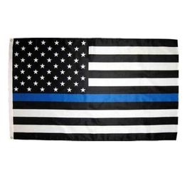 Thin Blue Line Flag High Quality 3x5 FT Police Banner 90x150cm Festival Party Gift 100D Polyester Indoor Outdoor Printed Flags and5541124