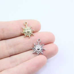 Charms 20pcs Wholesale Shiny Polished Sun Coin DIY Handcraft Women Girl Fashion Jewellery Necklace Nickel Leaf Cadmium Free