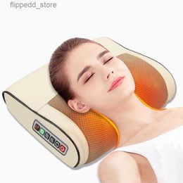 Massaging Neck Pillowws Infrared Heating Electric Massage Pillow Neck Shoulder Back Head Body Musle Multi Relaxation Massager Shiatsu Relief Pain Device Q231123