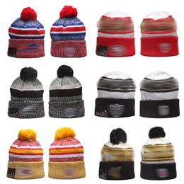 New Beanies Football basketball baseball Beanies Sport Knit Hat Pom Pom Hats Hot Teams Color Knits Mix Match Order All Caps f1
