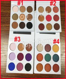 In stock 9 Colours Eyeshadow Cosmetics 4 Styles pressed powder eye shadow Palette Bronze Burgundy Purple blue honey Makeup Fa9428956