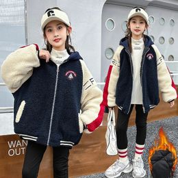 Jackets Girl thick jacket big child sweater in winter children's lambskin warm wool clothes for girls 231122