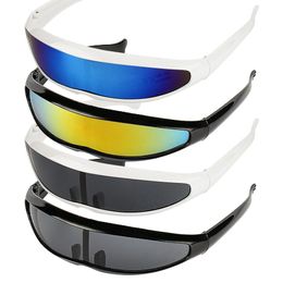 Conjoined Sunglasses Men Women Fishtail Design X Laser Dolphins Mirror Glasses Windproof Goggles Space Robots Eyewear UV400 Sun glasses