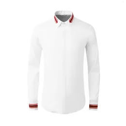 Men's Casual Shirts High Quality Luxury Jewellery Official Solid Beautiful Long Sleeve Slim Formal Social Office Uniform Dress Shirt