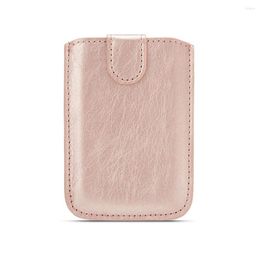 Card Holders Unisex Phone Back Sticker Holder Bag Cards Organiser Pouch Shopping Stick-on Adhesive Wallet Multifunctional PU Leather