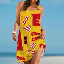 Casual Dresses Women'S Summer Sundresses Loose Sexy Dress Boho Sling Bodycon Sunglasses Party Elegant Life 3d Print Sleeveless 2023