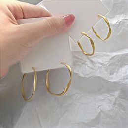 Hoop Earrings Geometrically Twisted Gold Colour And Silver For Women Korean Minimalist Fashion Round Jewellery Gift