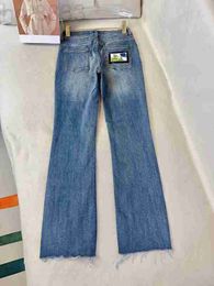 Women's Jeans Designer 23 Autumn New Style Temperament Reduced Age Pocket Heavy Duty Studded Bead Straight Leg Jeans 6G5M