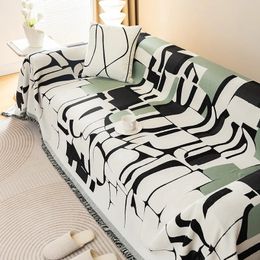 Chair Covers Geometric Sofa Cover for Couch DoubleSided Blanket Black Abstract Allpurpose Modern Nordic AntiCat Scratch 231123