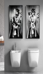 Sexy Woman Poster Drinking Smoking Girl Wall Art Pictures For Living Room Toilet Bathroom Lavatory Home Decor Portrait Prints1087712