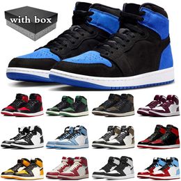 1s with box jumpman 1 basketball shoes mens trainers Royal Reimagined Palomino Satin Bred Patent Washed Heritage UNC Toe Dark Mocha women sneakers sports