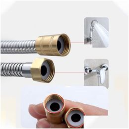 Hoses Copper Interface Stainless Steel Shower Hose Nozzle Water Heater Bathroom Explosion-Proof Inlet Wholesale Drop Delivery Home G Dho4M