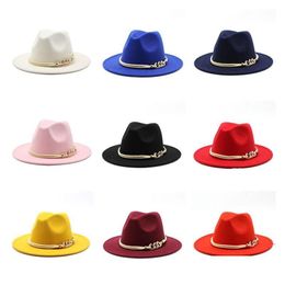Wide Brim Hats Men Formal Hat Jazz Top Women Wide Brim Hats Mens Panama Cap Felt Fedora Caps Woman Trilby Chapeau Man Fashion Accessor Dh9A2